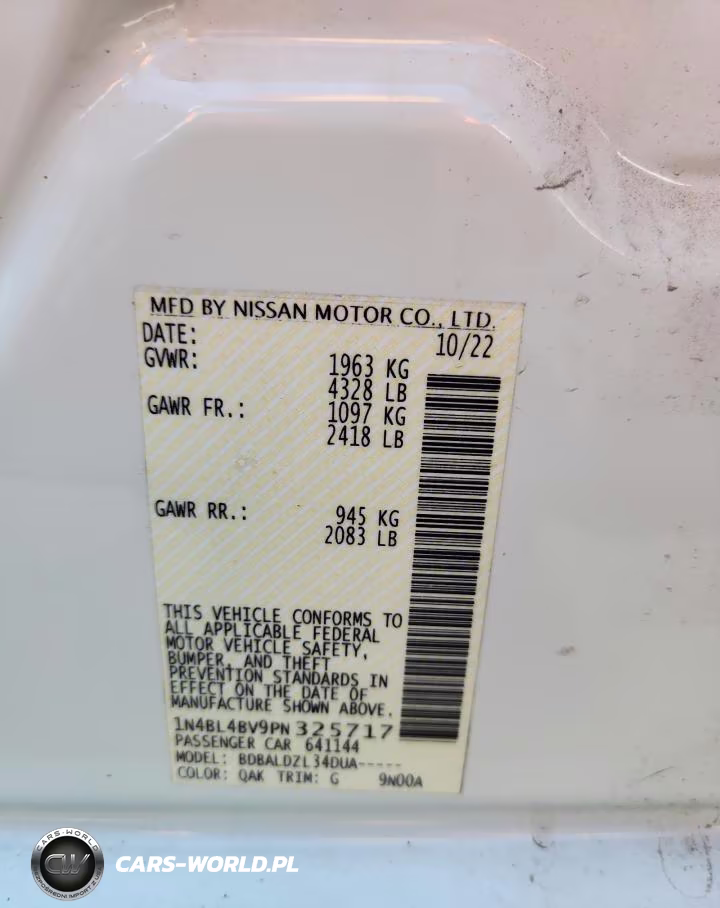 2023 Nissan Altima S VIN:1N4BL4BV9PN325717 - 12