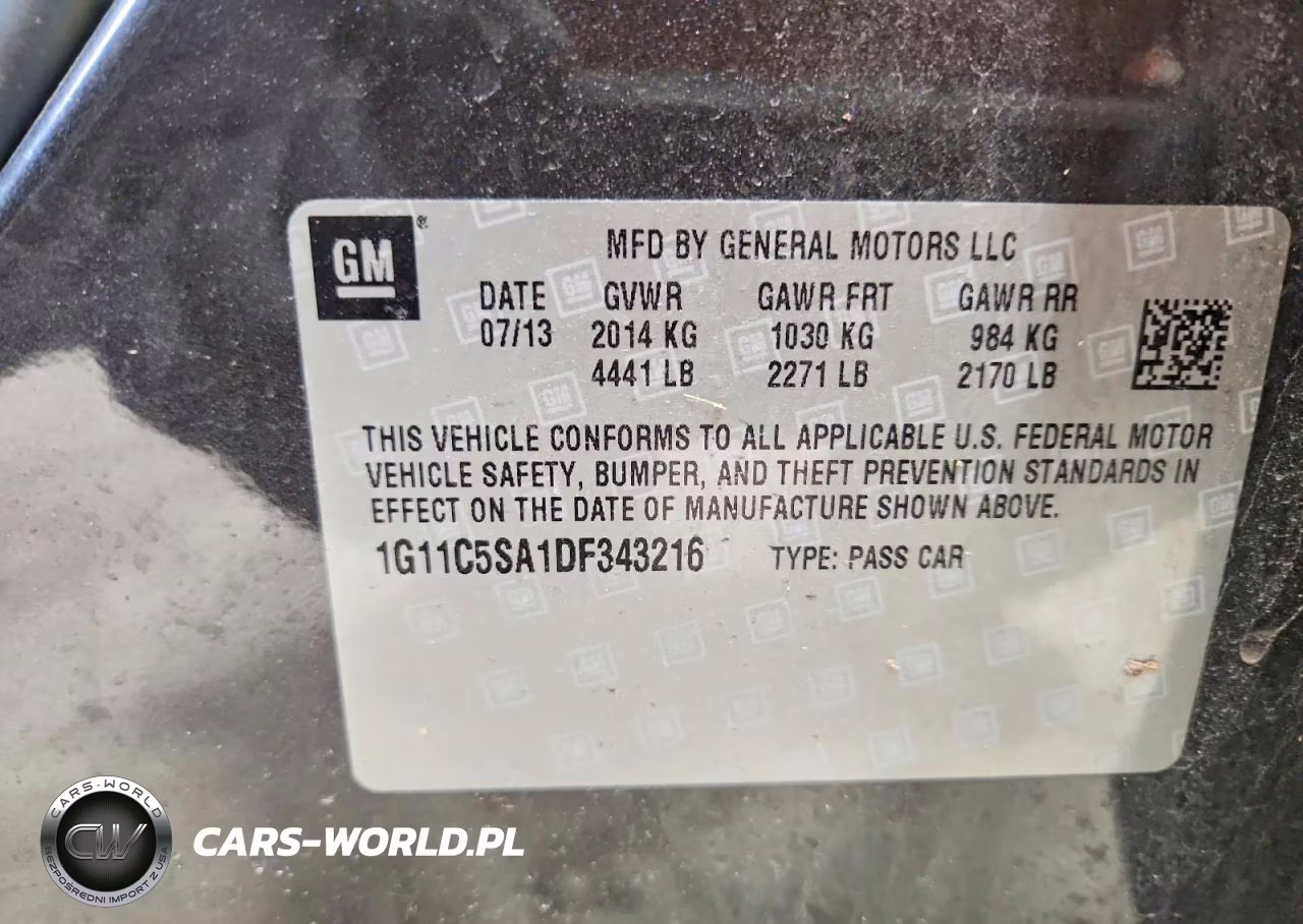 2013 Chevrolet Malibu 1Lt VIN:1G11C5SA1DF343216 - 12