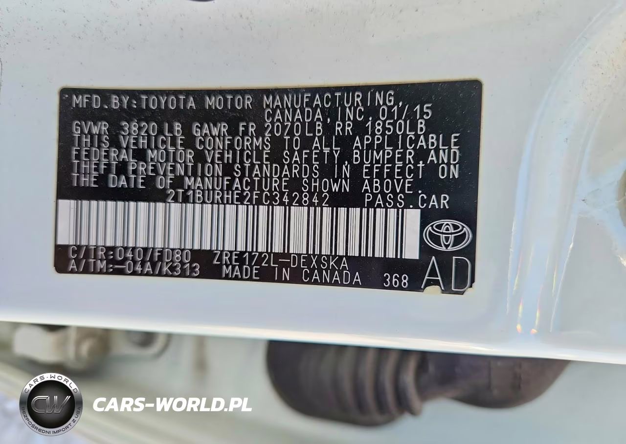 2015 Toyota Corolla S Plus VIN:2T1BURHE2FC342842 - 12