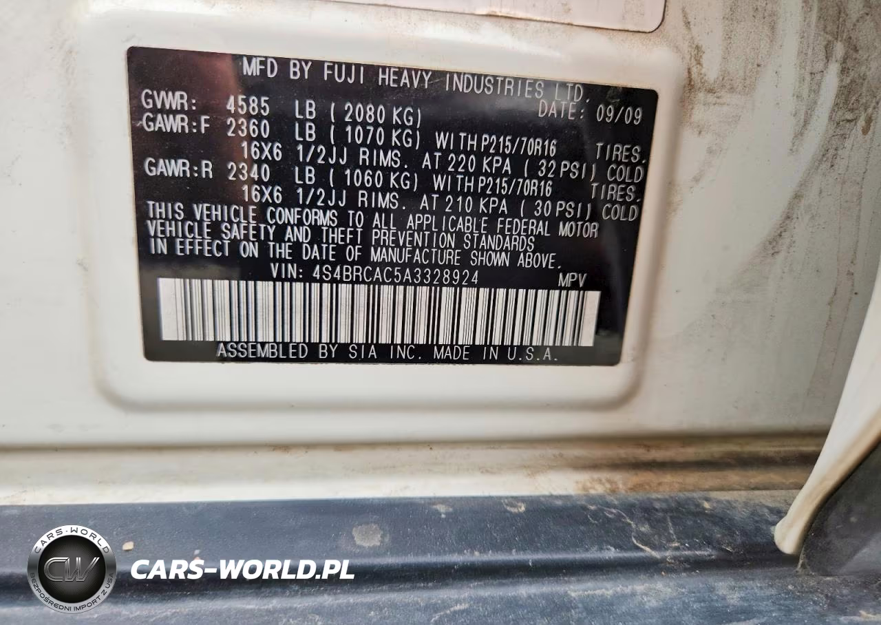 2010 Subaru Outback 2.5I VIN:4S4BRCAC5A3328924 - 13