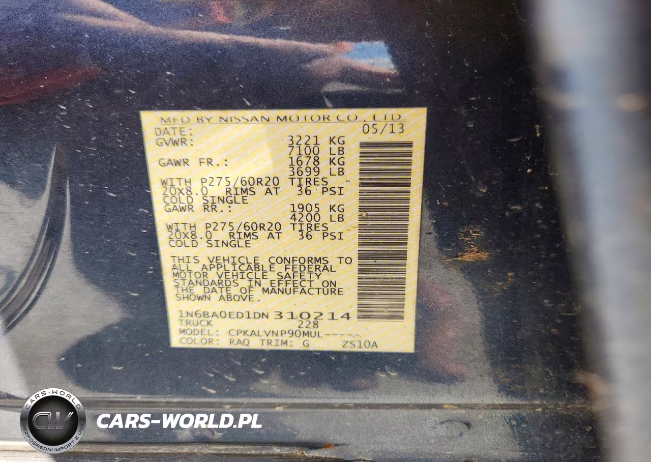 2013 Nissan Titan Sv VIN:1N6BA0ED1DN310214 - 12