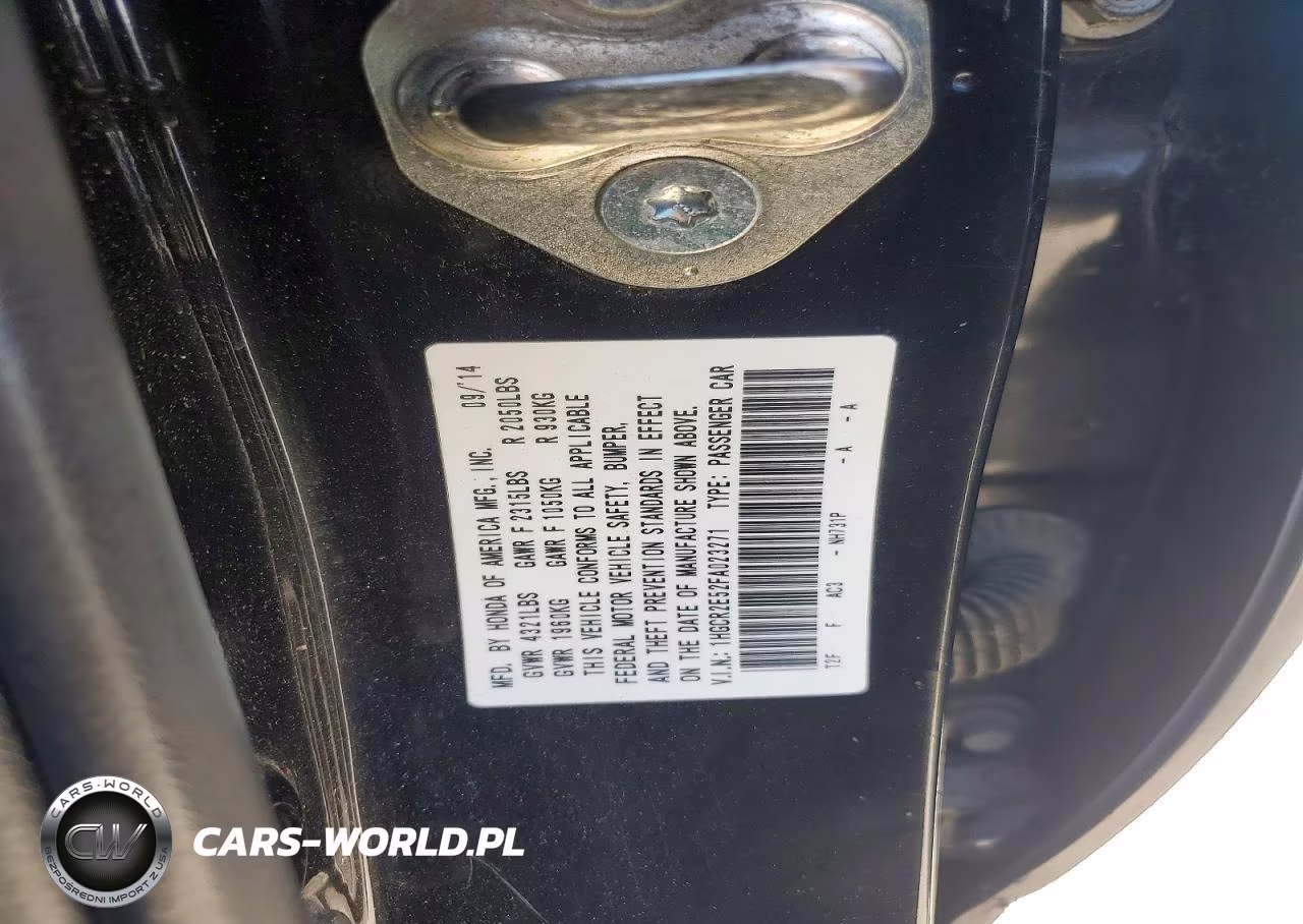 2015 Honda Accord Sport VIN:1HGCR2E52FA023271 - 12