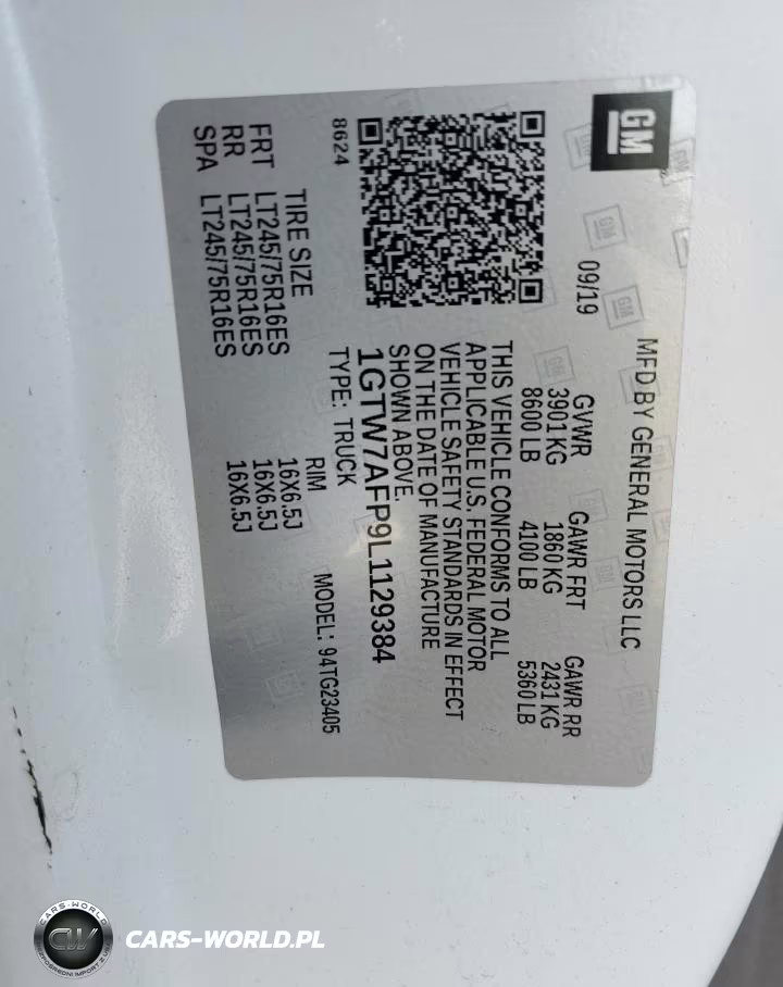 2020 GMC Savana G2500 VIN:1GTW7AFP9L1129384 - 13