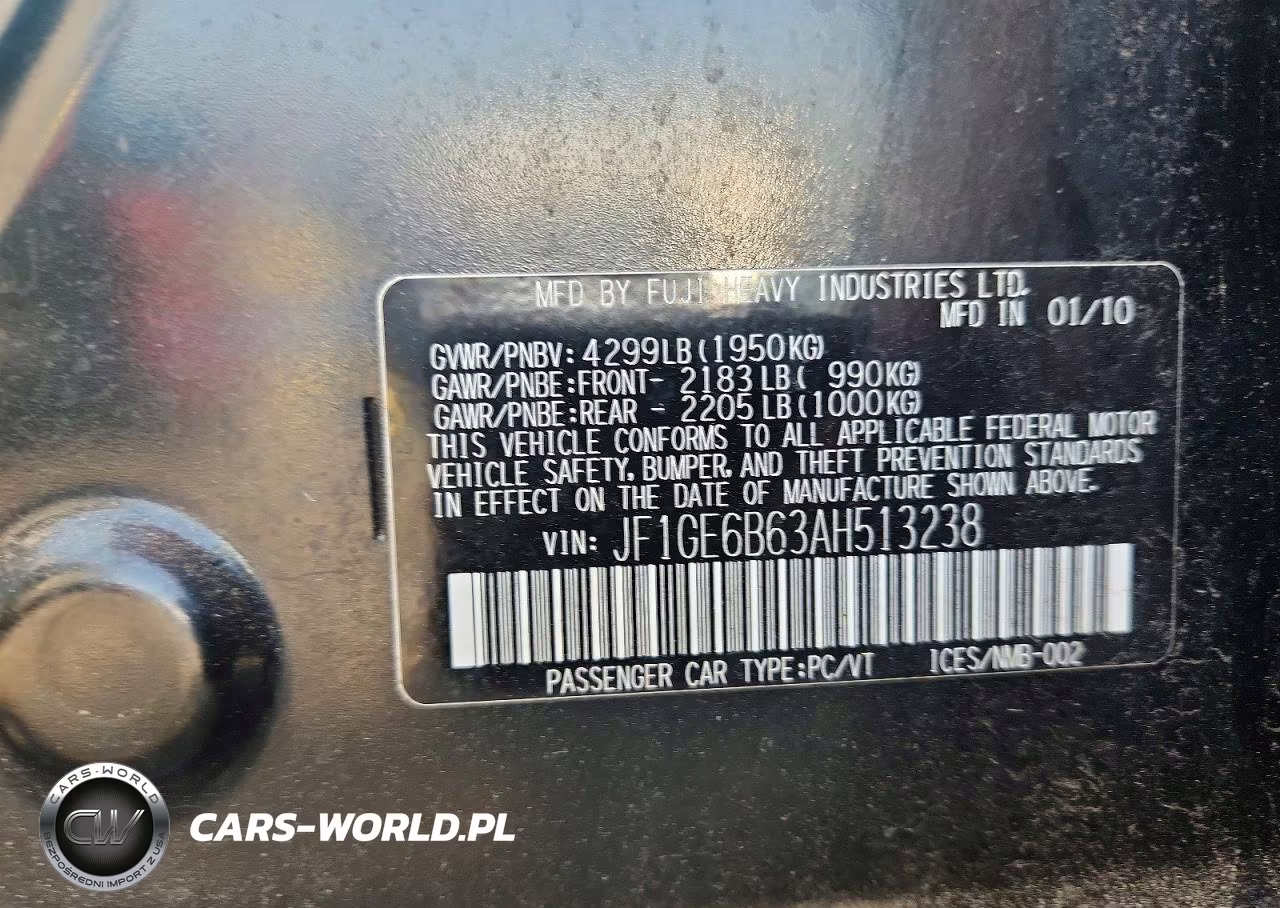 2010 Subaru Impreza 2.5I Premium VIN:JF1GE6B63AH513238 - 12