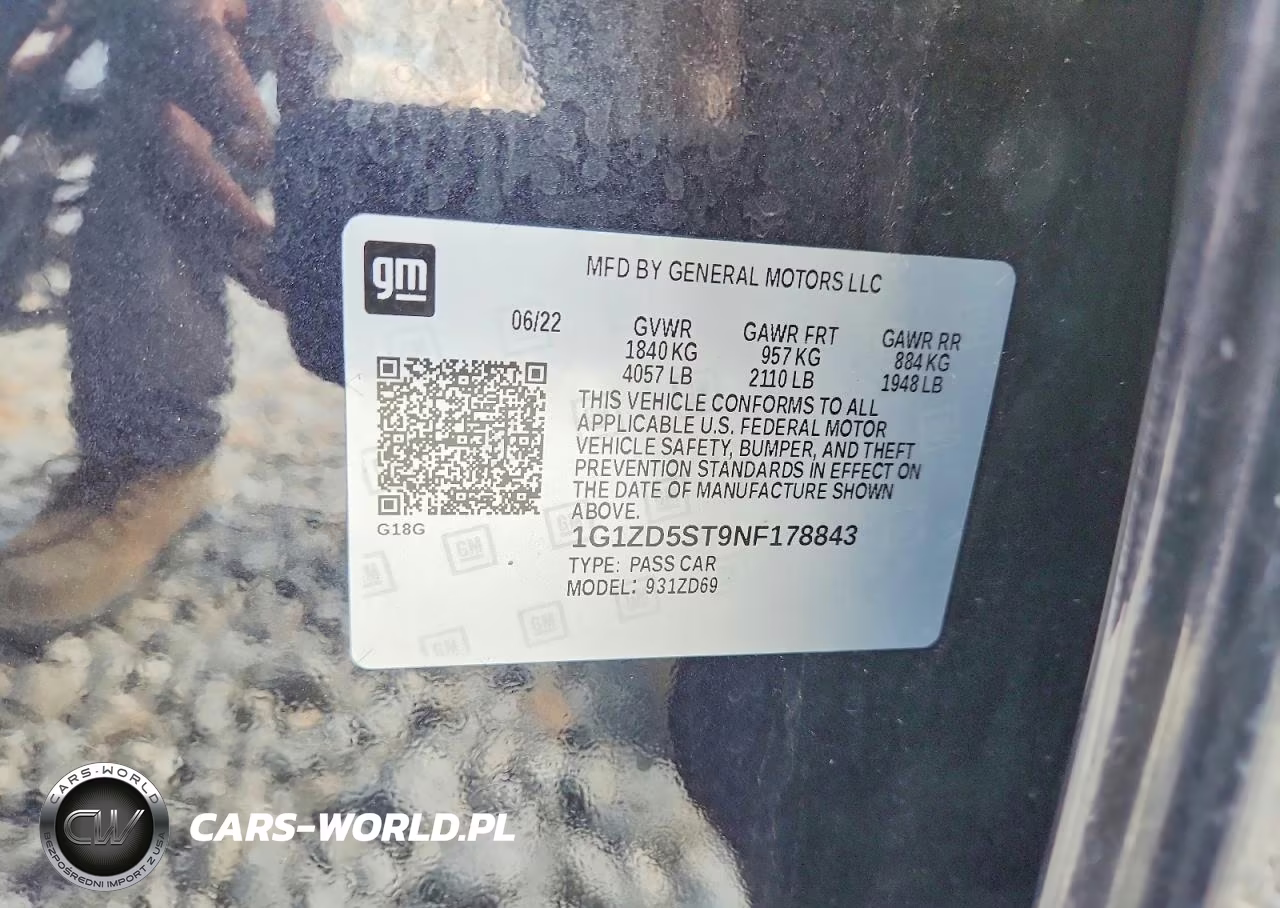2022 Chevrolet Malibu Lt VIN:1G1ZD5ST9NF178843 - 12