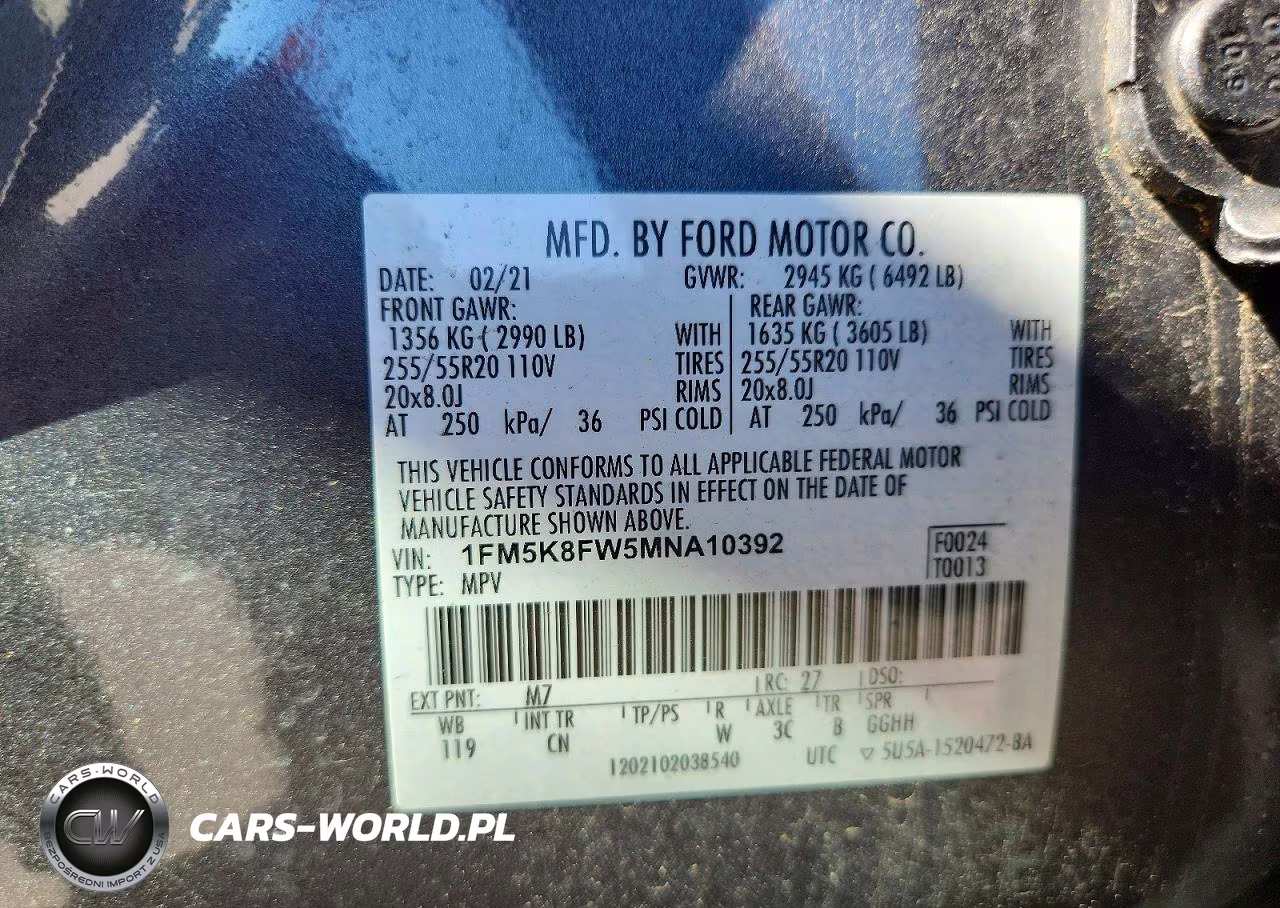 2021 Ford Explorer Limited VIN:1FM5K8FW5MNA10392 - 13