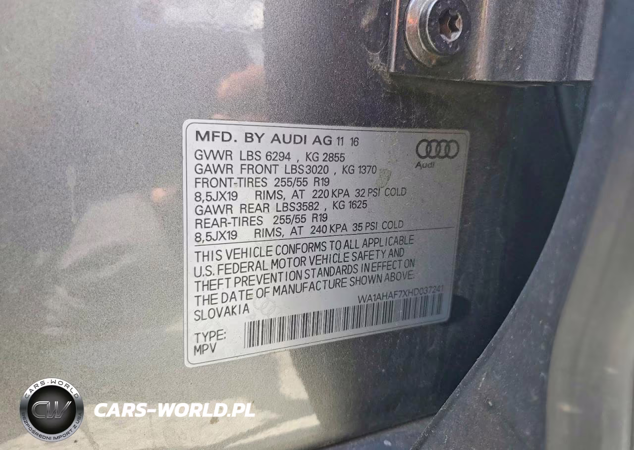 2017 Audi Q7 Premium VIN:WA1AHAF7XHD037241 - 13