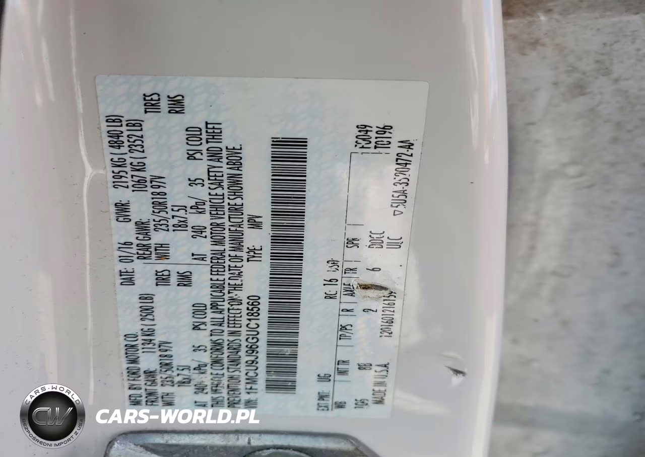 2016 Ford Escape Titanium VIN:1FMCU9J96GUC18560 - 13