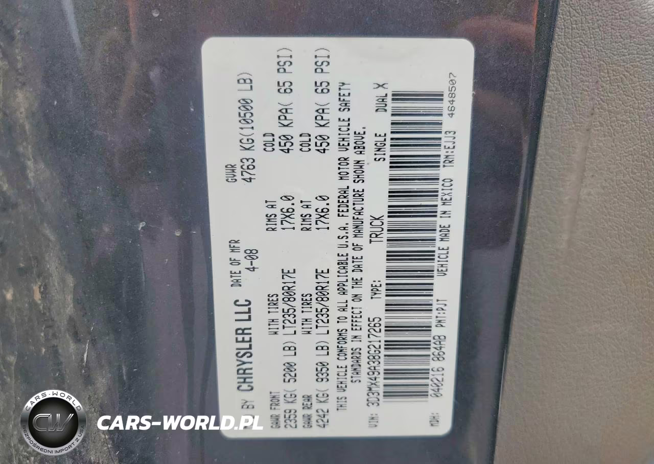 2008 Dodge Ram 3500 VIN:3D3MX49A38G217265 - 12