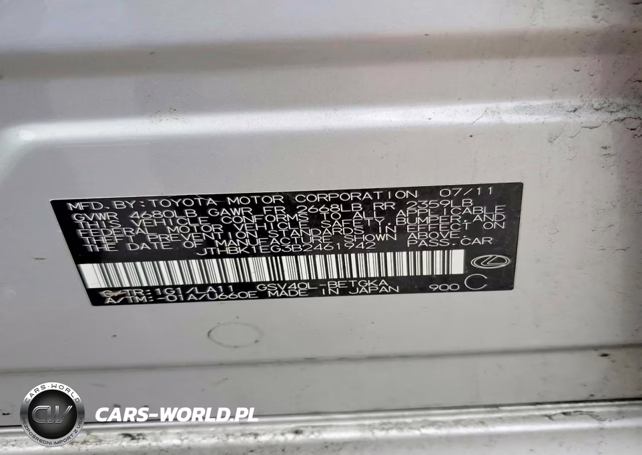 2011 Lexus Es 350 VIN:JTHBK1EG3B2461942 - 13