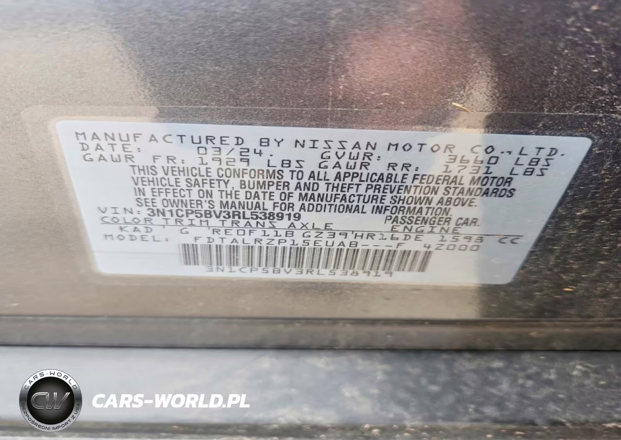 2024 Nissan Kicks S VIN:3N1CP5BV3RL538919 - 13