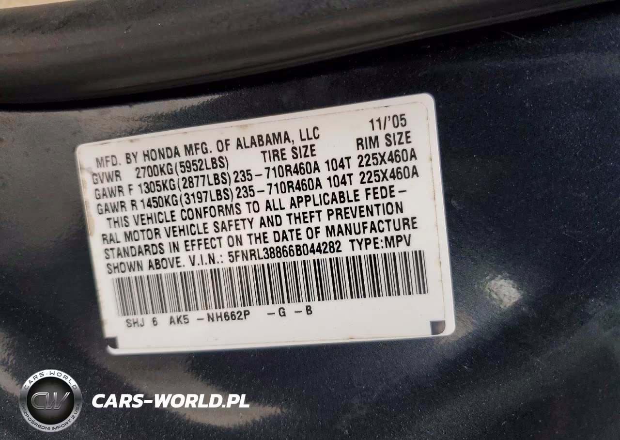 2006 Honda Odyssey Touring VIN:5FNRL38866B044282 - 13