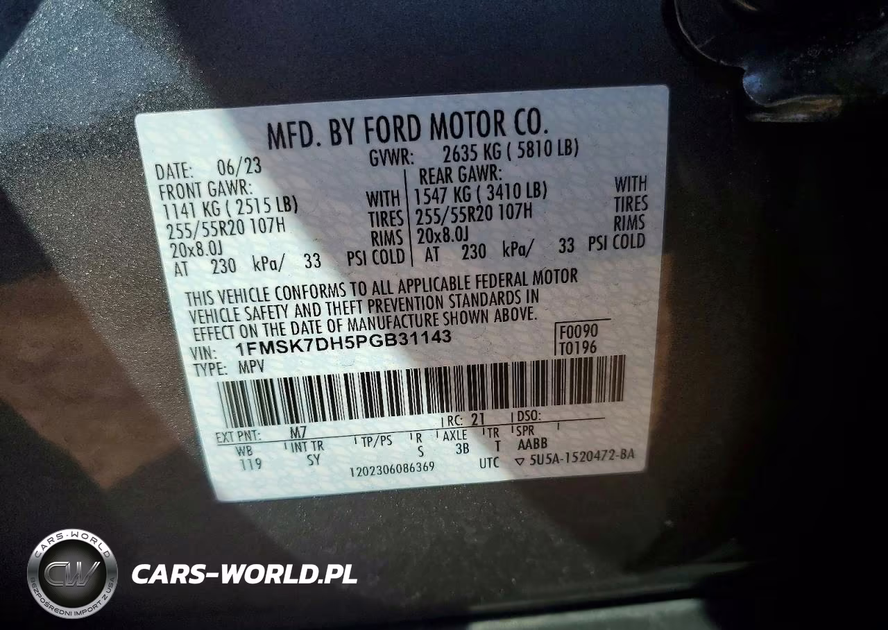2023 Ford Explorer Xlt VIN:1FMSK7DH5PGB31143 - 14