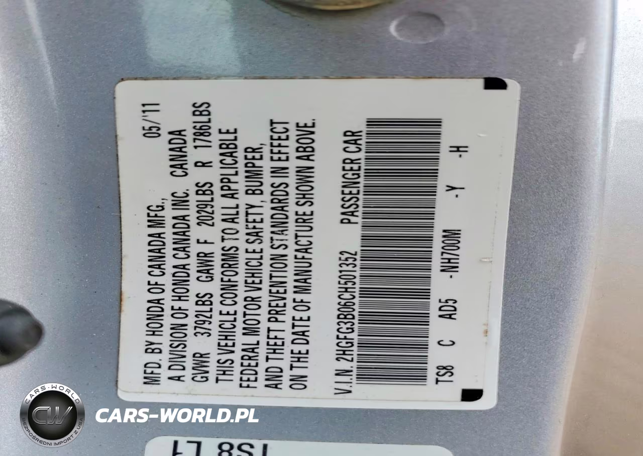 2012 Honda Civic Exl VIN:2HGFG3B06CH501352 - 12