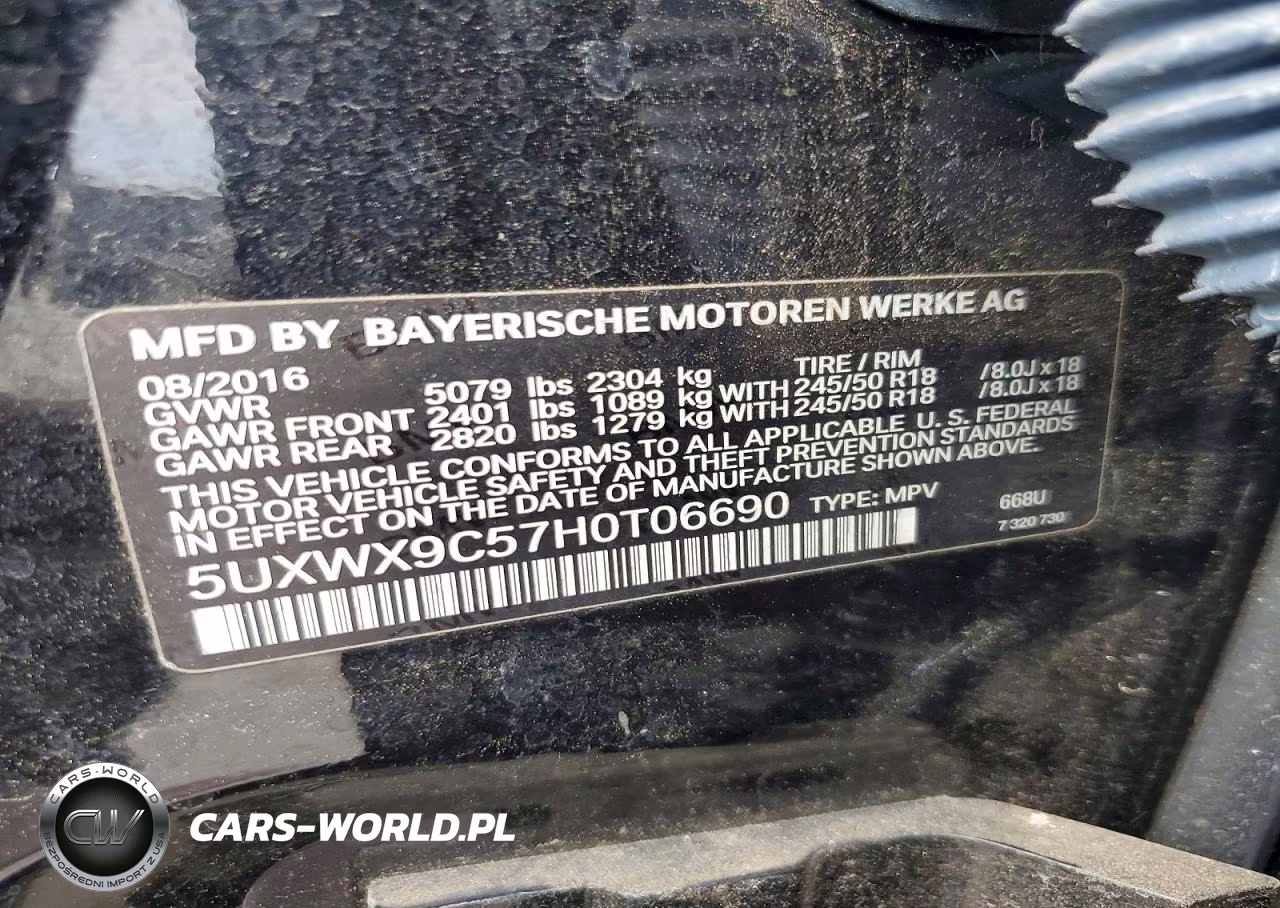 2017 BMW X3 xDrive28I VIN:5UXWX9C57H0T06690 - 13