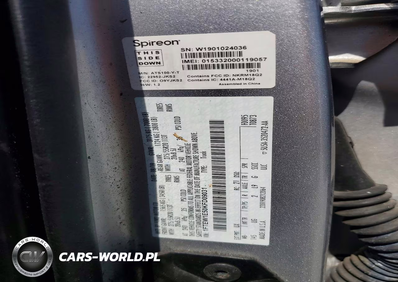 2019 Ford F150 Supercrew VIN:1FTEW1E50KFD09031 - 12