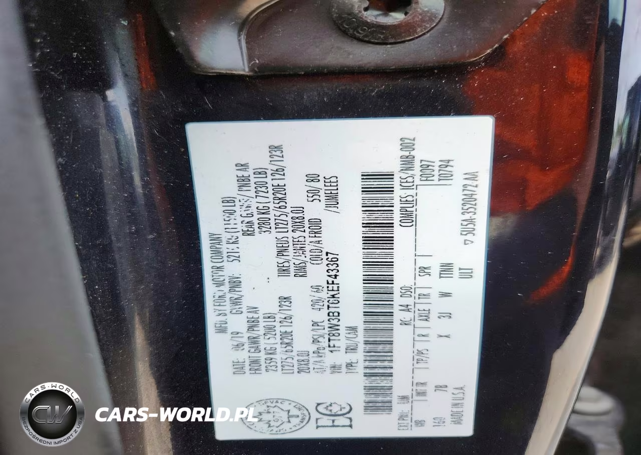 2019 Ford F350 Super Duty VIN:1FT8W3BT6KEF43367 - 13
