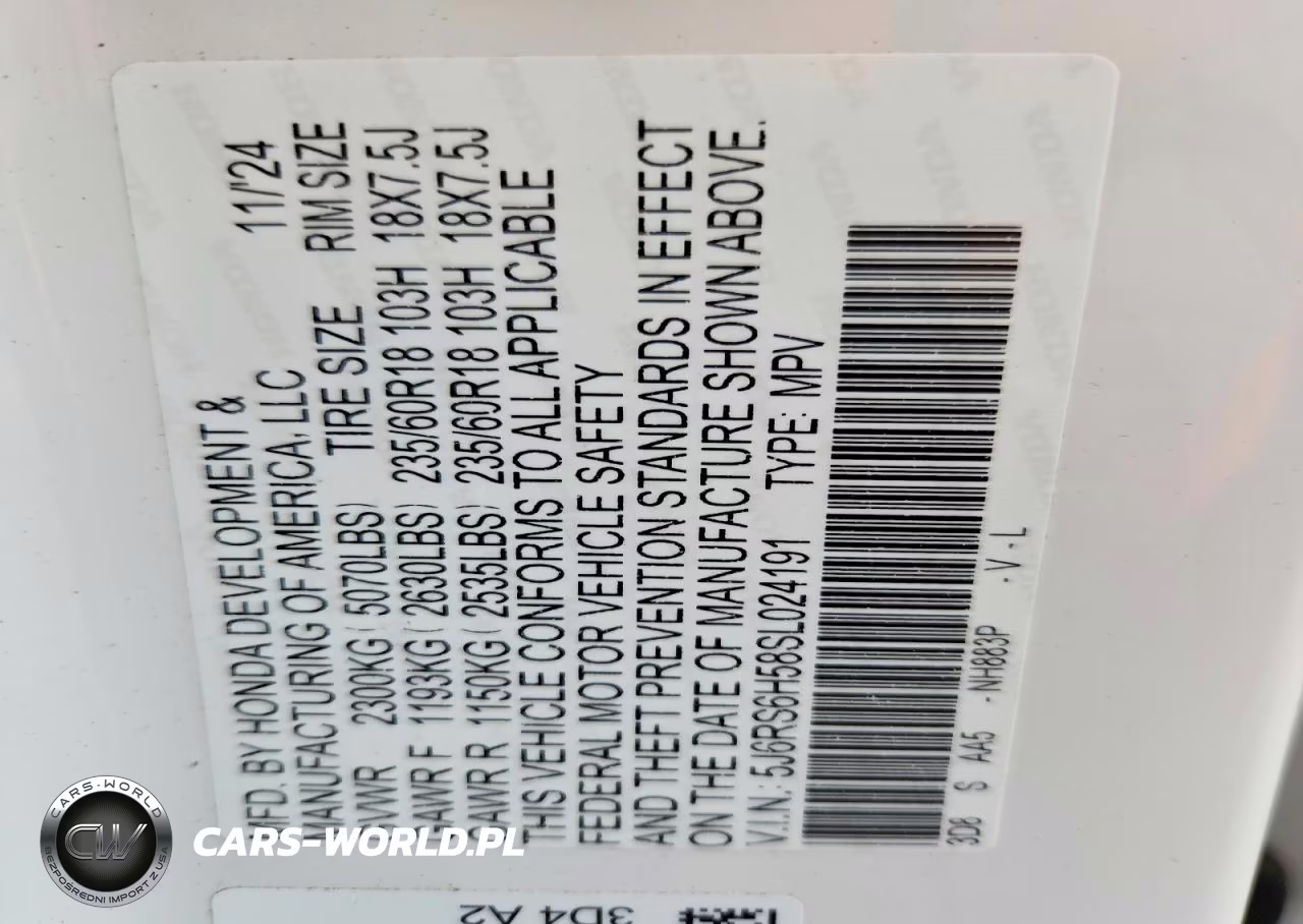 2025 Honda Cr-V Sport VIN:5J6RS6H58SL024191 - 14