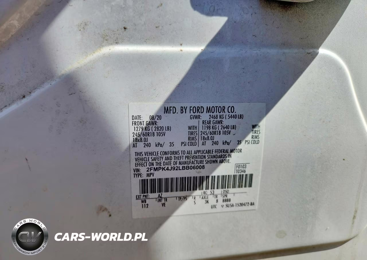 2020 Ford Edge Sel VIN:2FMPK4J92LBB06008 - 12