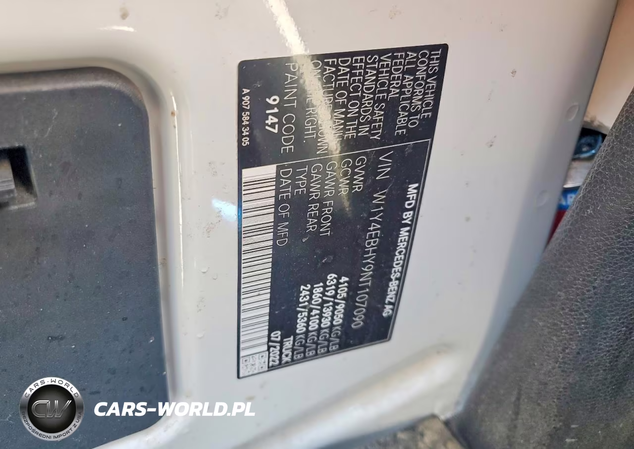 2022 Mercedes-Benz Sprinter 2500 VIN:W1Y4EBHY9NT107090 - 13