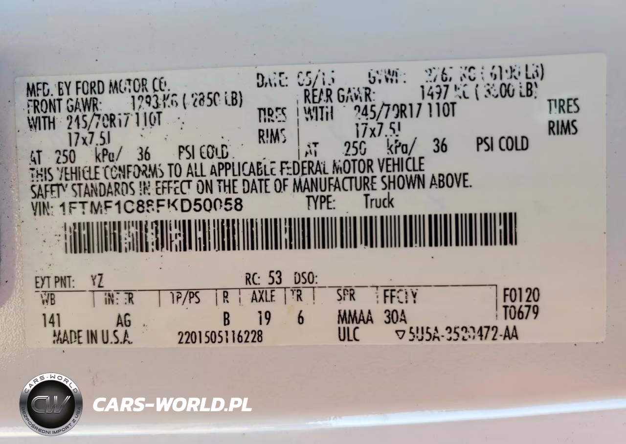 2015 Ford F150 VIN:1FTMF1C88FKD50058 - 12