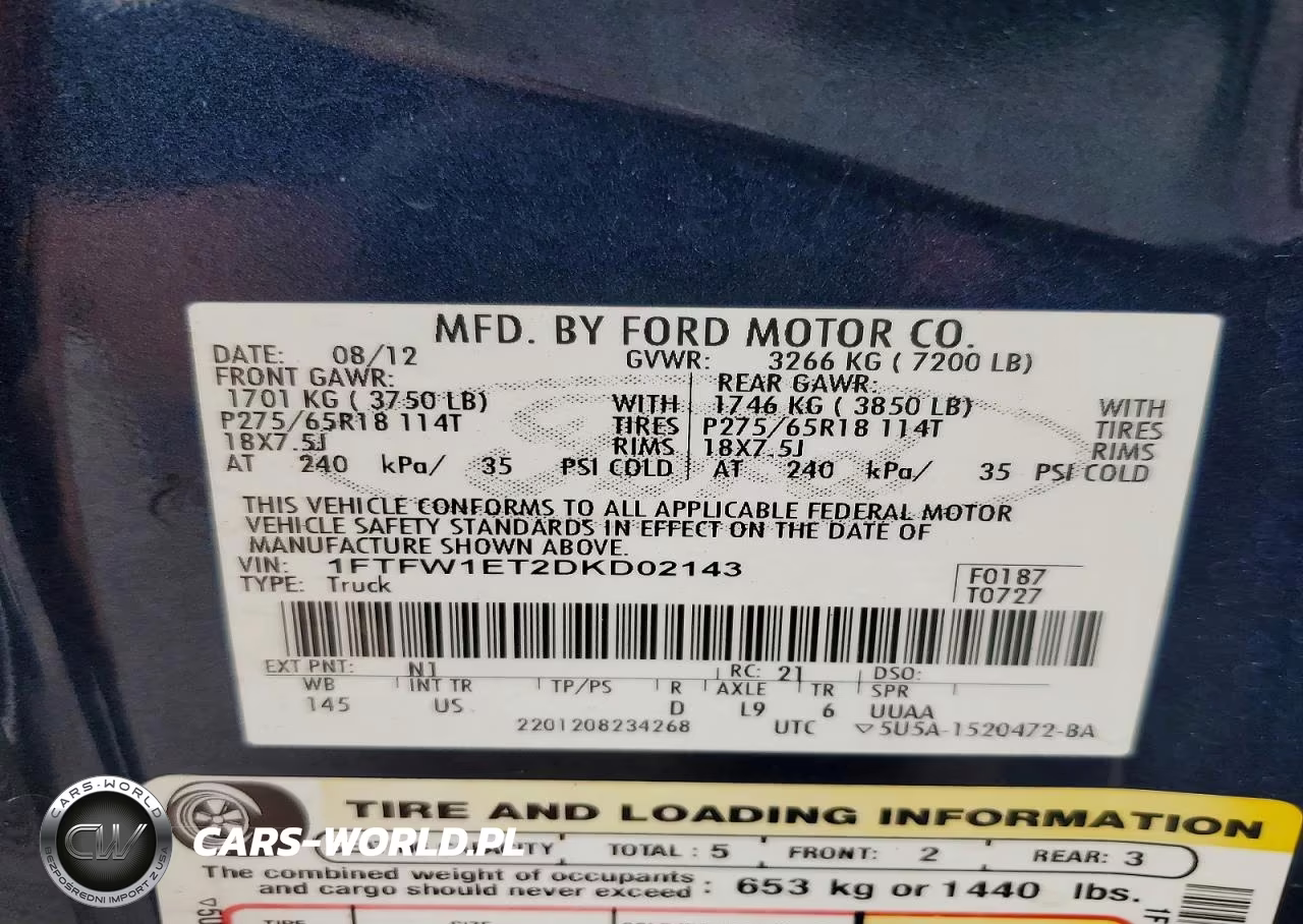 2013 Ford F150 Supercrew VIN:1FTFW1ET2DKD02143 - 13
