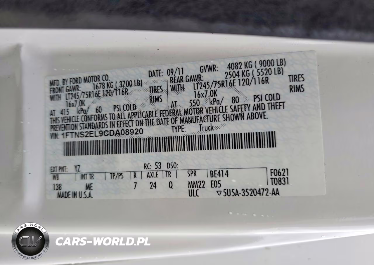 2012 Ford Econoline E250 Van VIN:1FTNS2EL9CDA08920 - 13