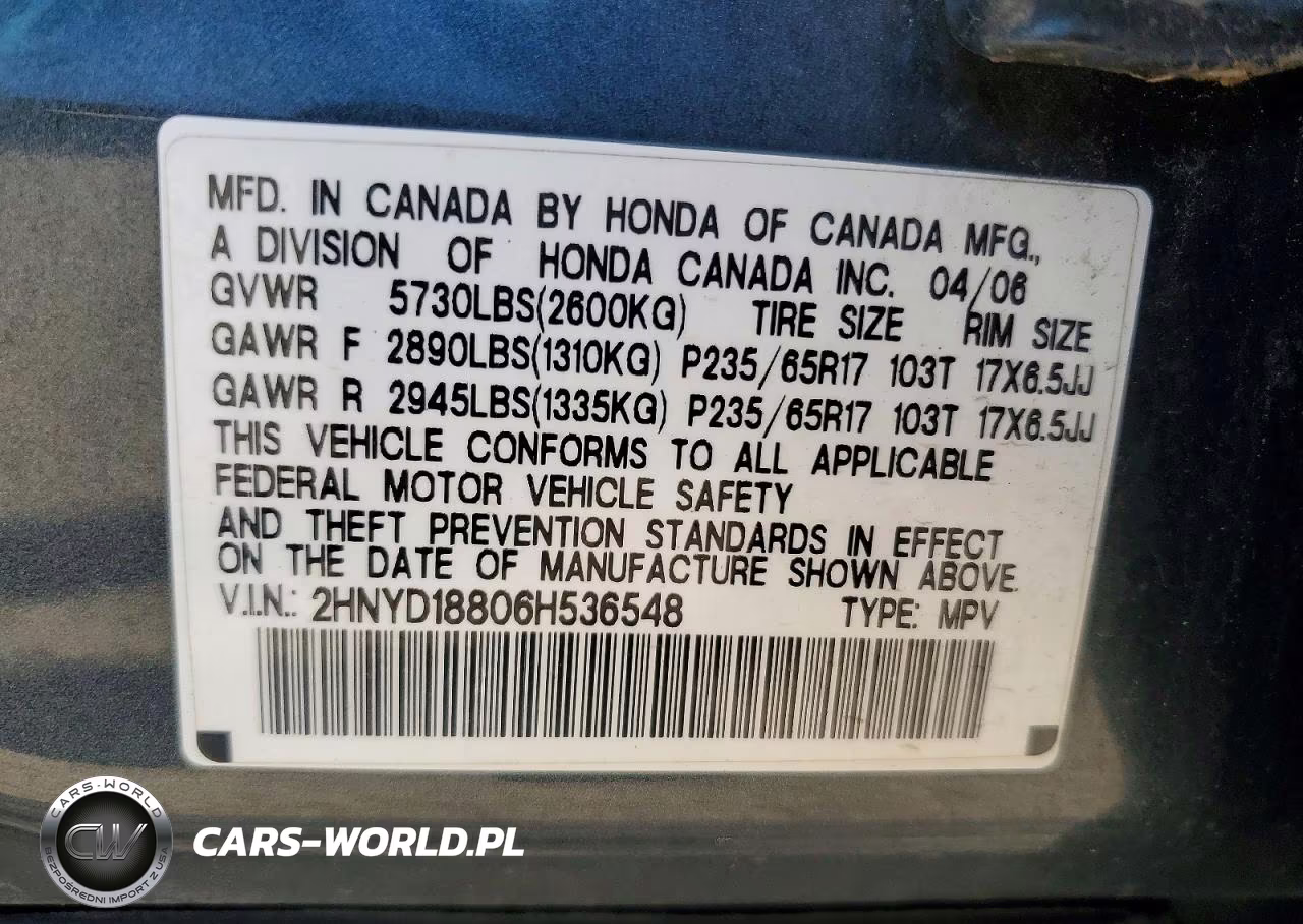2006 Acura Mdx Touring VIN:2HNYD18806H536548 - 13