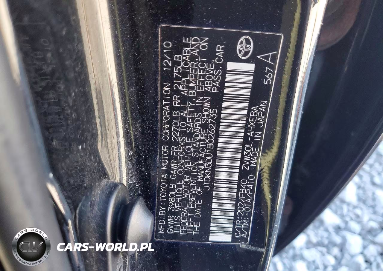 2011 Toyota Prius Two VIN:JTDKN3DU1B0262735 - 12