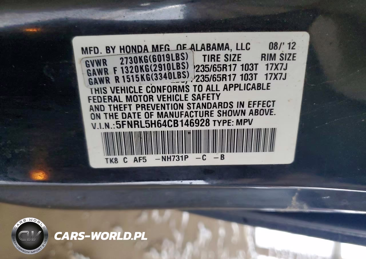 2012 Honda Odyssey Exl VIN:5FNRL5H64CB146928 - 13