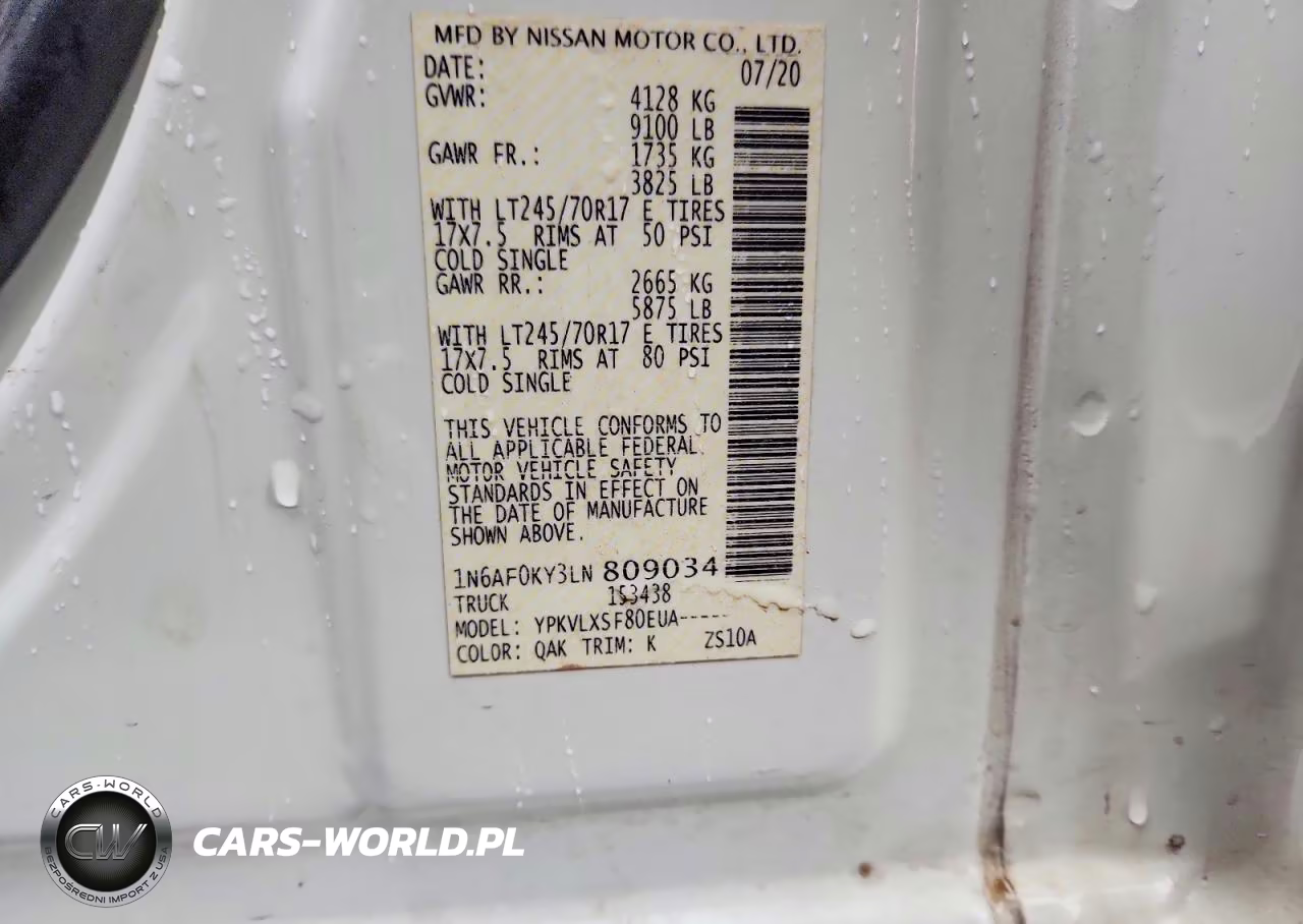 2020 Nissan Nv 2500 Hd Sv VIN:1N6AF0KY3LN809034 - 13