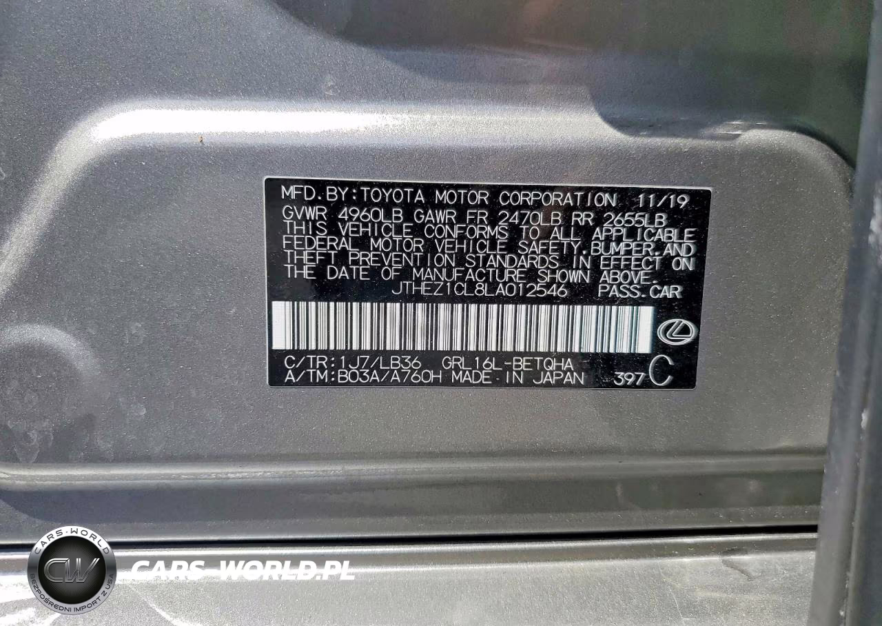 2020 Lexus Gs 350 F Sport VIN:JTHEZ1CL8LA012546 - 13