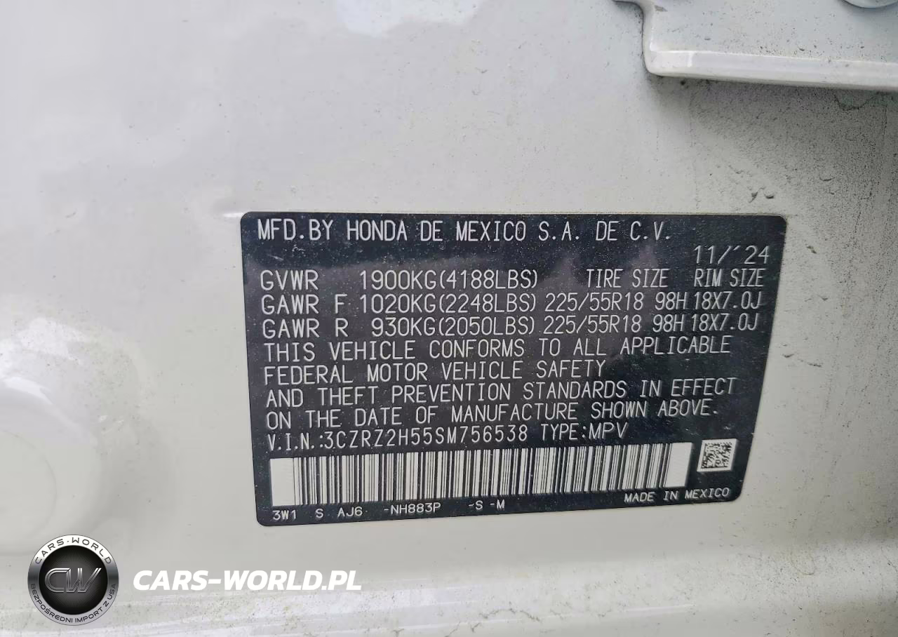 2025 Honda Hr-V Sport VIN:3CZRZ2H55SM756538 - 13