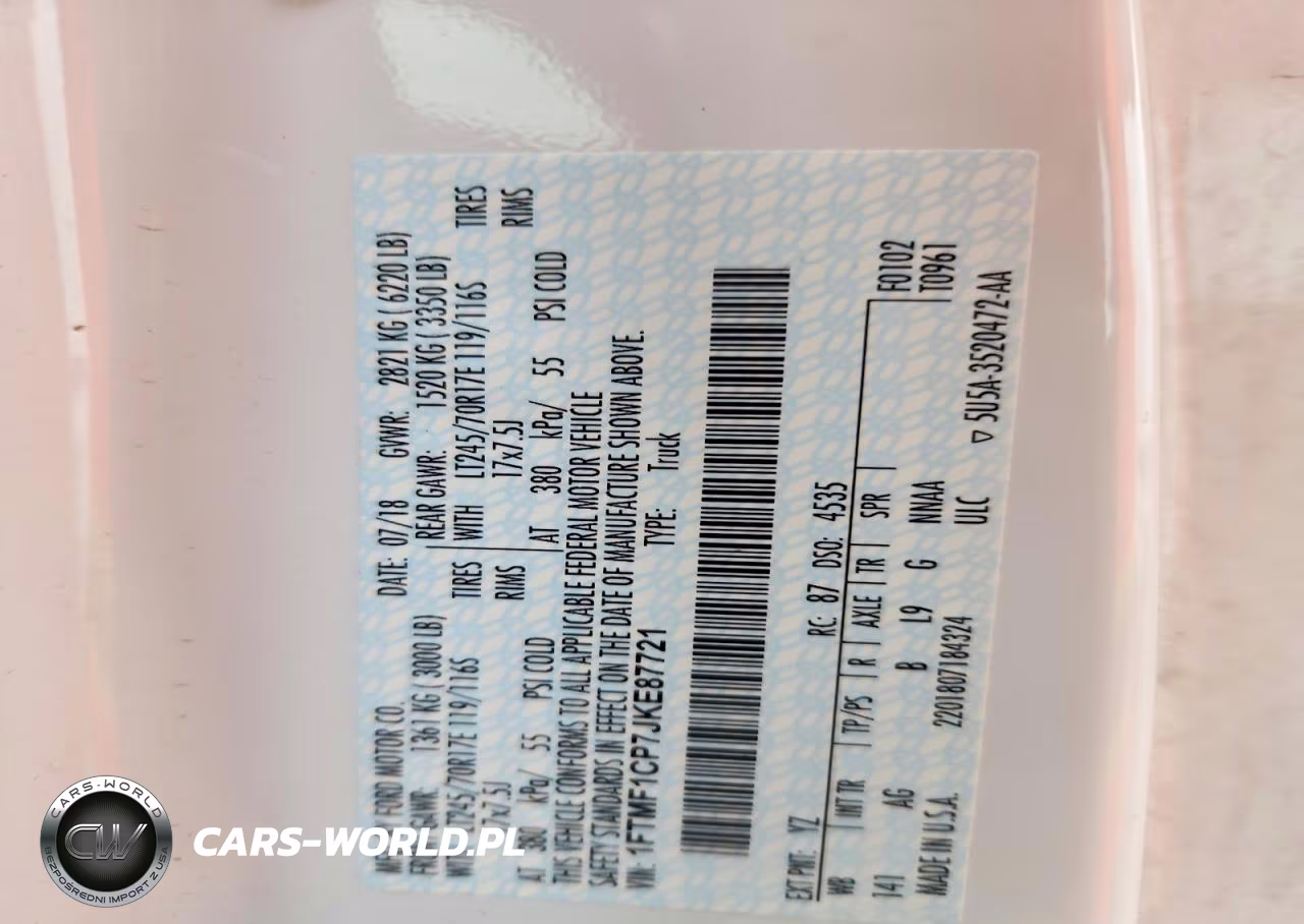 2018 Ford F150 Xl VIN:1FTMF1CP7JKE87721 - 12