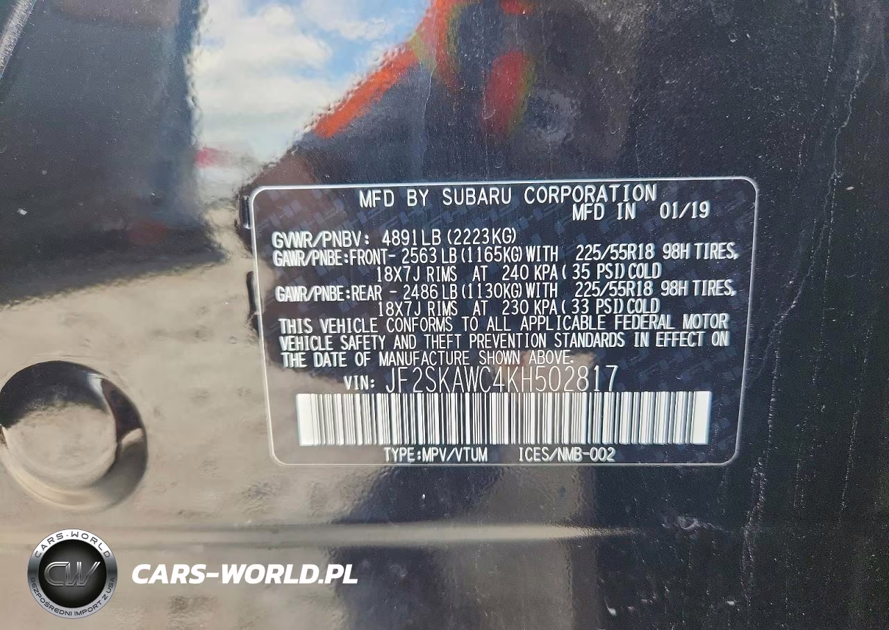 2019 Subaru Forester Touring VIN:JF2SKAWC4KH502817 - 14
