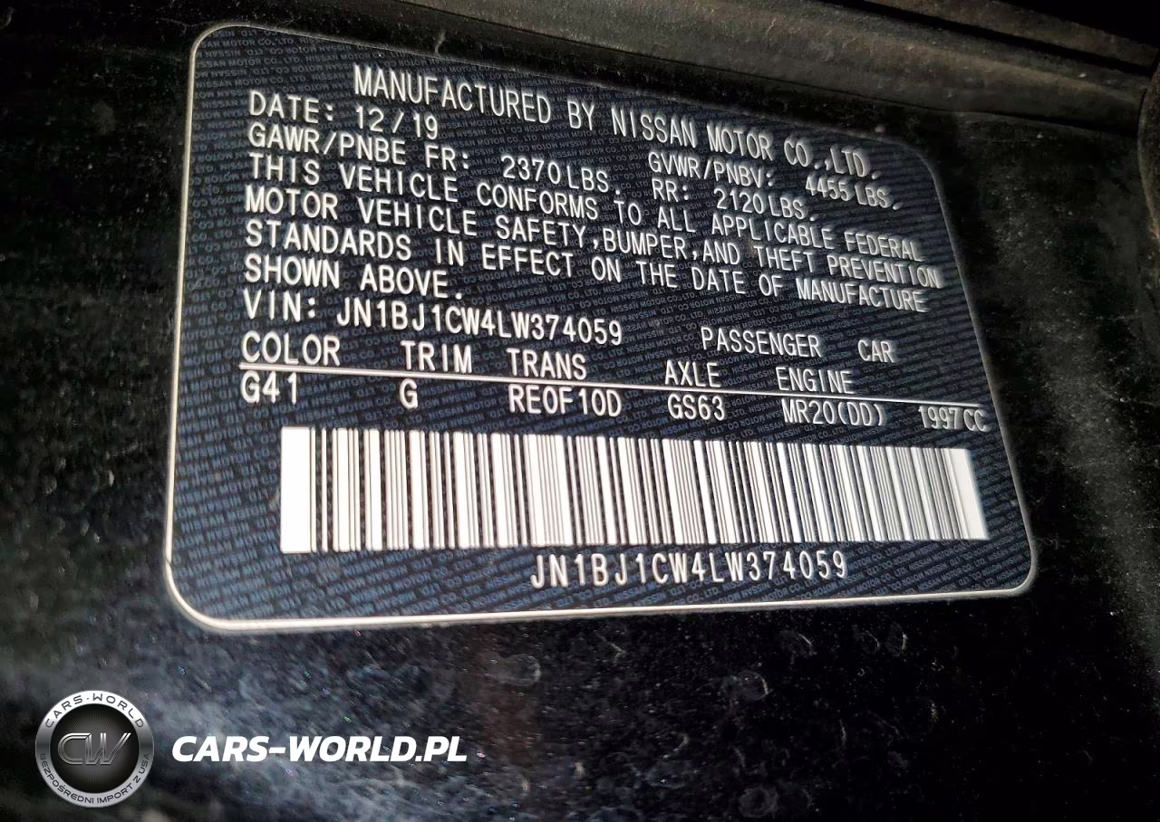 2020 Nissan Rogue Sport S VIN:JN1BJ1CW4LW374059 - 13