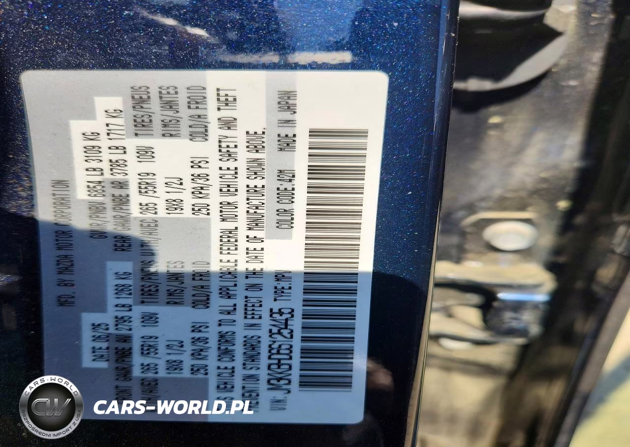 2025 Mazda Cx-90 Preferred VIN:JM3KKBHD6S1254435 - 13