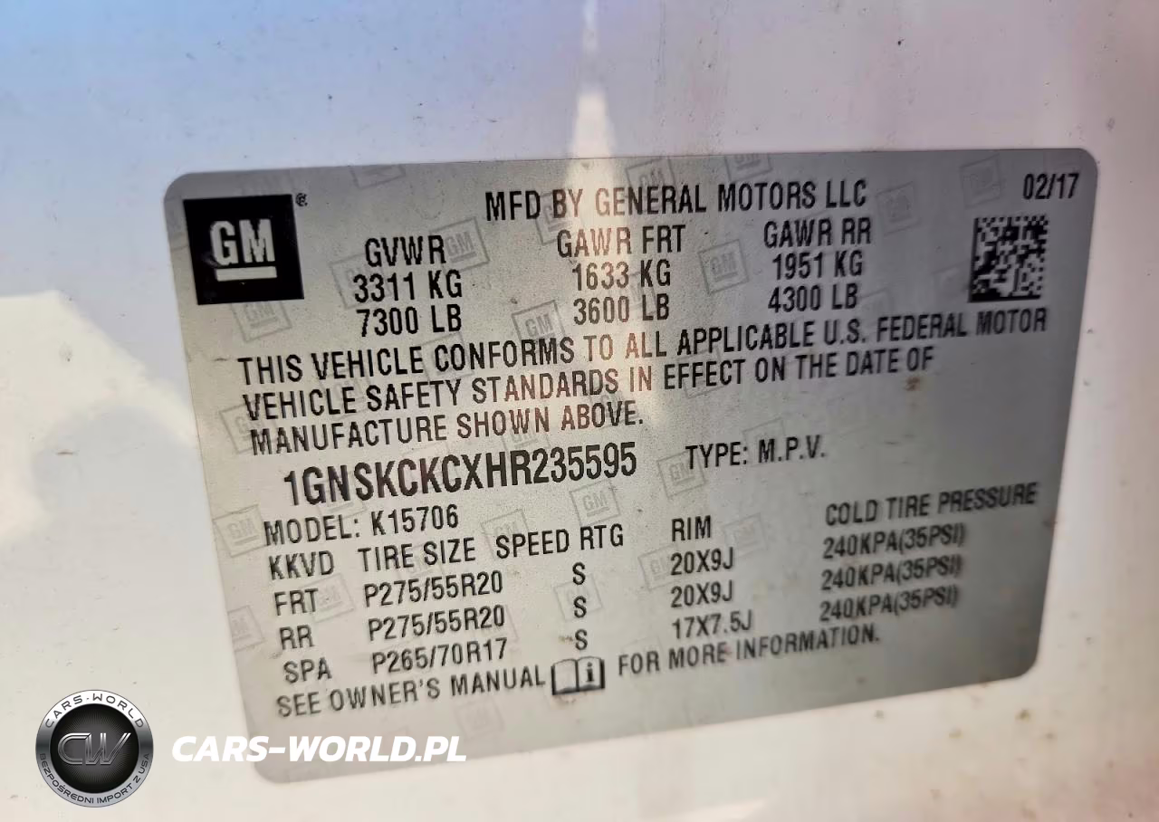 2017 Chevrolet Tahoe K1500 Premier VIN:1GNSKCKCXHR235595 - 13