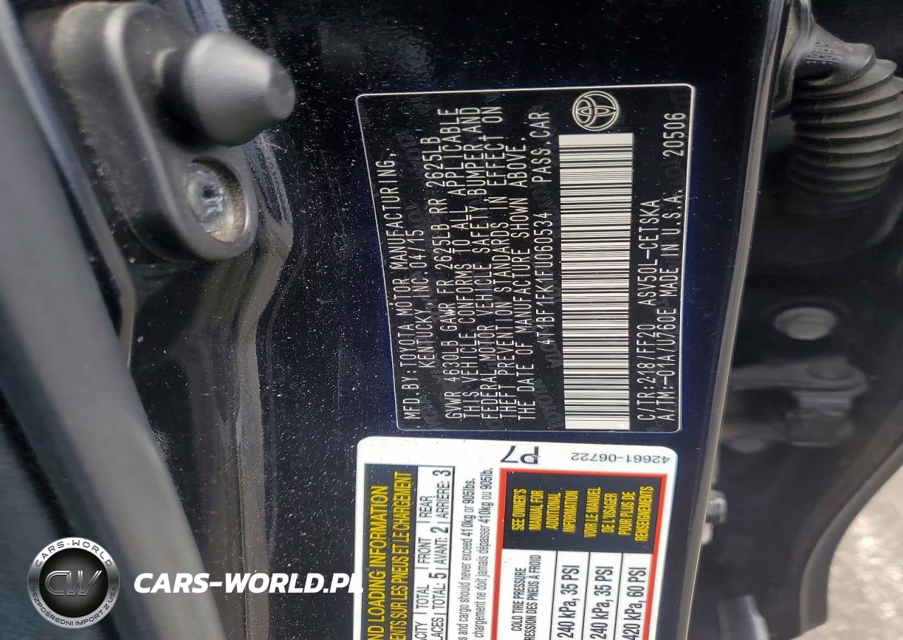 2015 Toyota Camry Se VIN:4T1BF1FK1FU060534 - 12