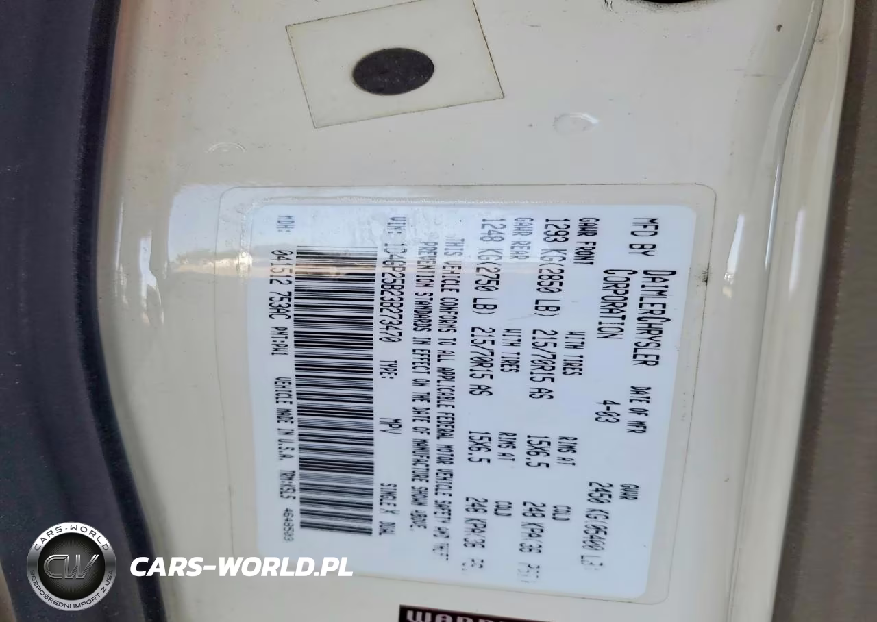 2003 Dodge Caravan Se VIN:1D4GP25B23B273470 - 13