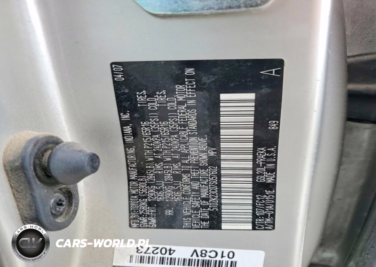 2007 Toyota Sienna Le 8-Passenger VIN:5TDZK23C07S057602 - 13