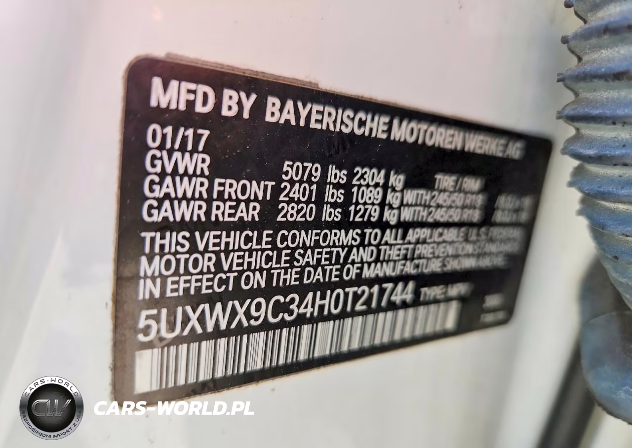 2017 BMW X3 xDrive28I VIN:5UXWX9C34H0T21744 - 14