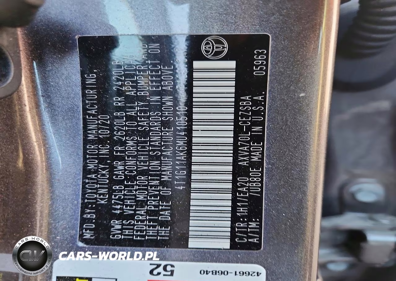 2021 Toyota Camry Se VIN:4T1G11AK6MU410510 - 12
