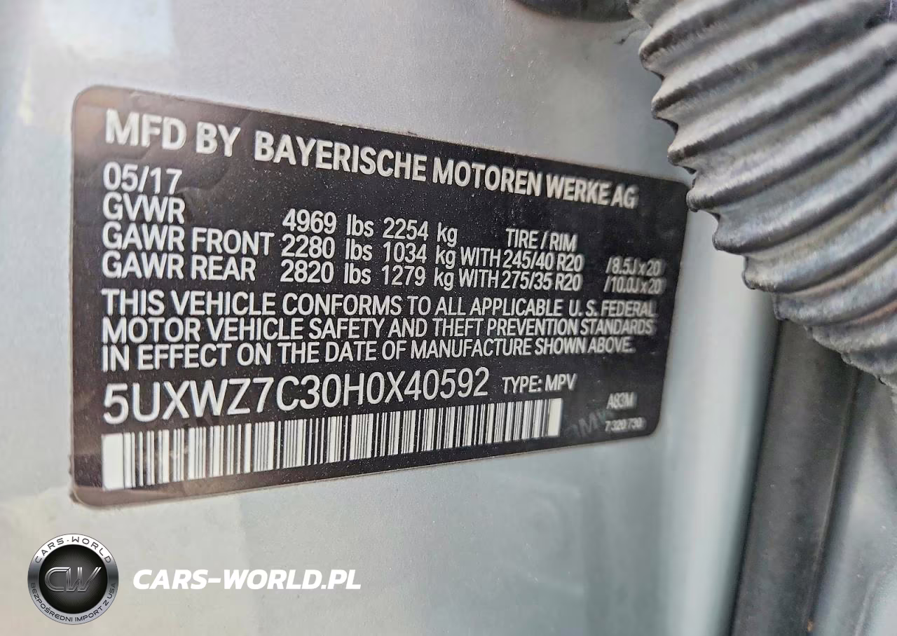 2017 BMW X3 Sdrive28I VIN:5UXWZ7C30H0X40592 - 12