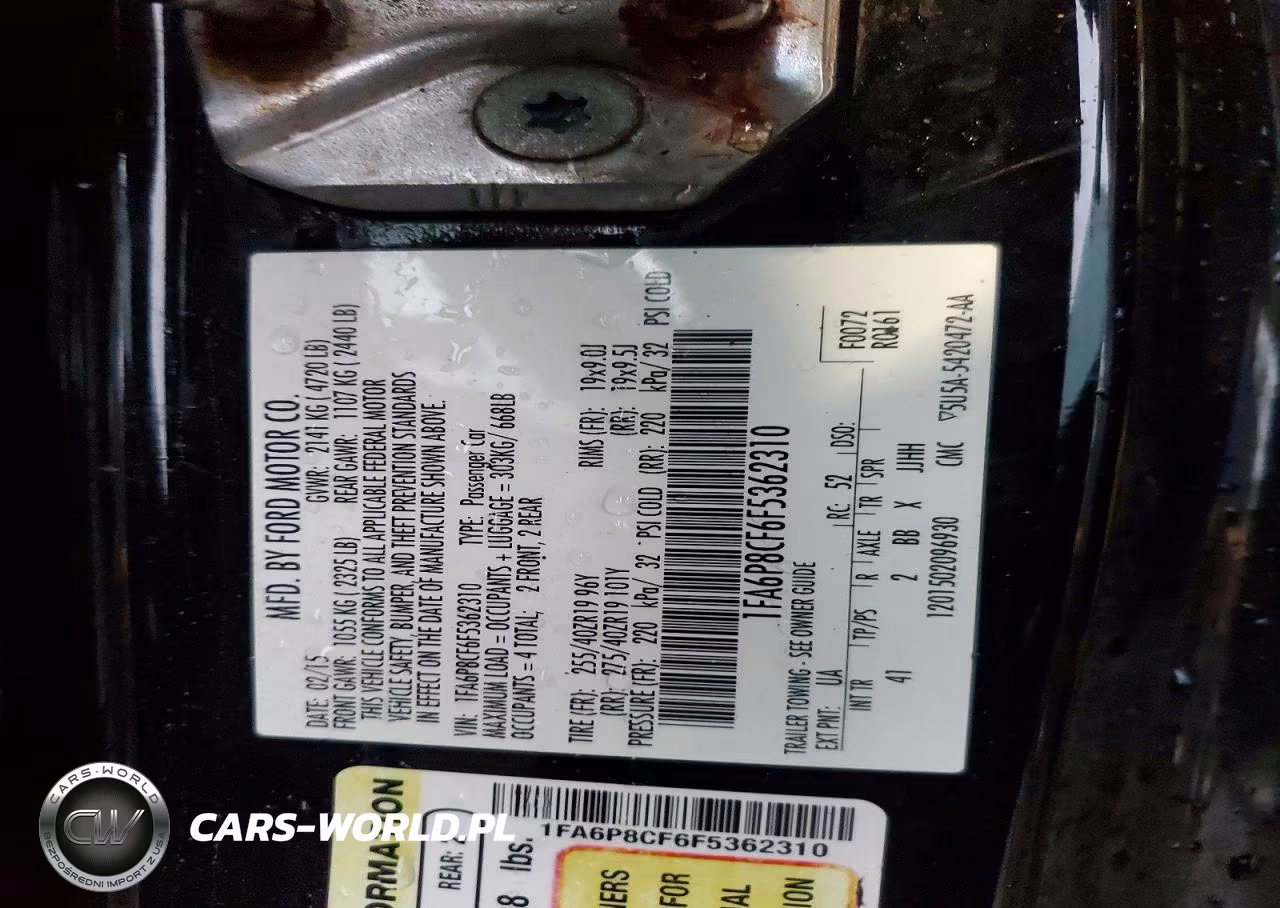 2015 Ford Mustang Gt VIN:1FA6P8CF6F5362310 - 12