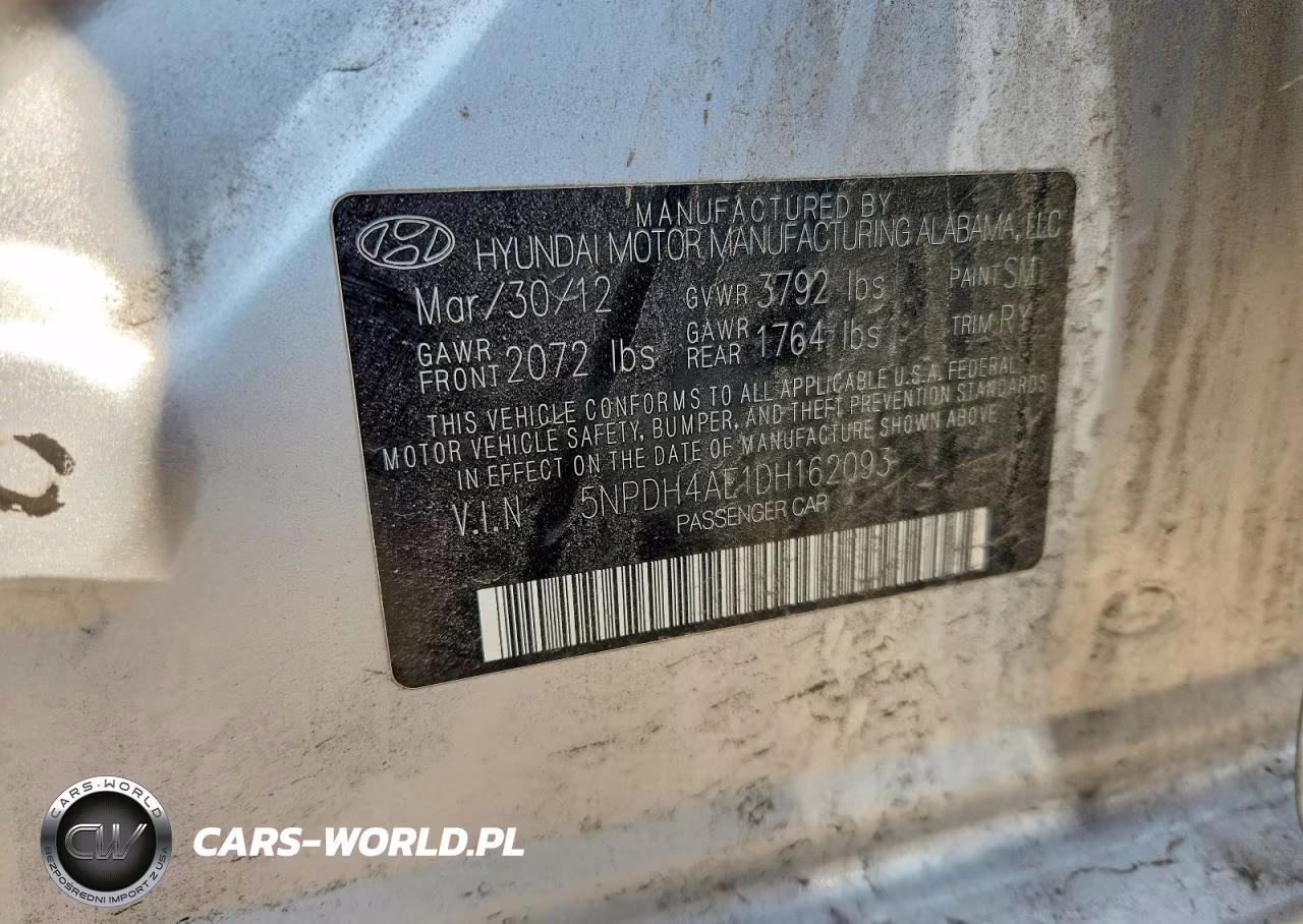 2013 Hyundai Elantra Limited VIN:5NPDH4AE1DH162093 - 13