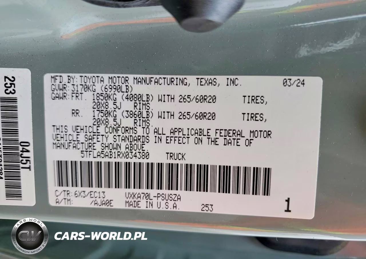 2024 Toyota Tundra Sr5 VIN:5TFLA5AB1RX034380 - 13
