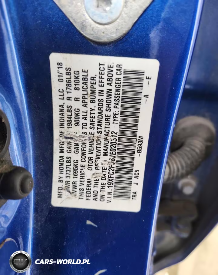 2018 Honda Civic Lx VIN:19XFC2F56JE020312 - 13