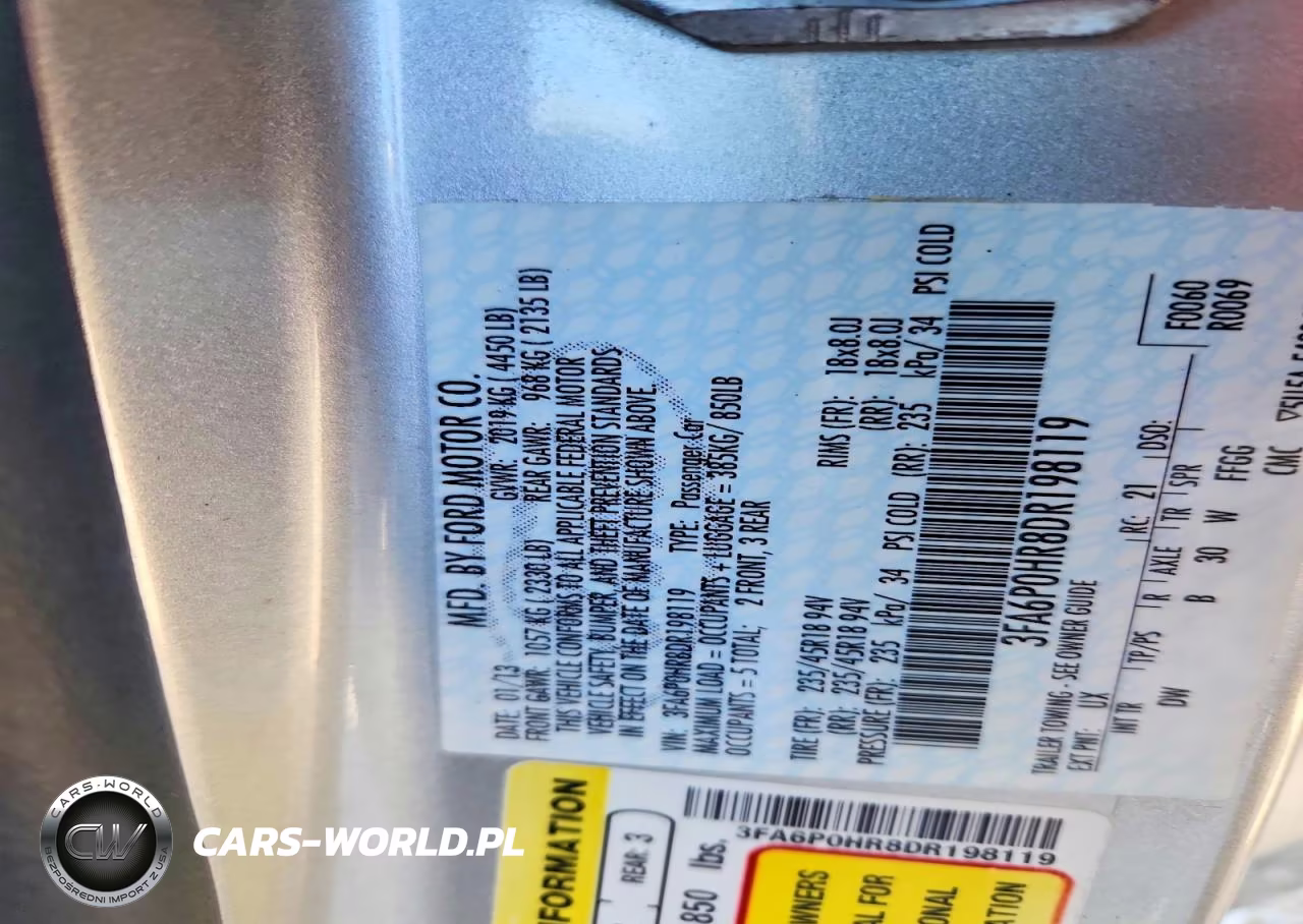 2013 Ford Fusion Se VIN:3FA6P0HR8DR198119 - 13