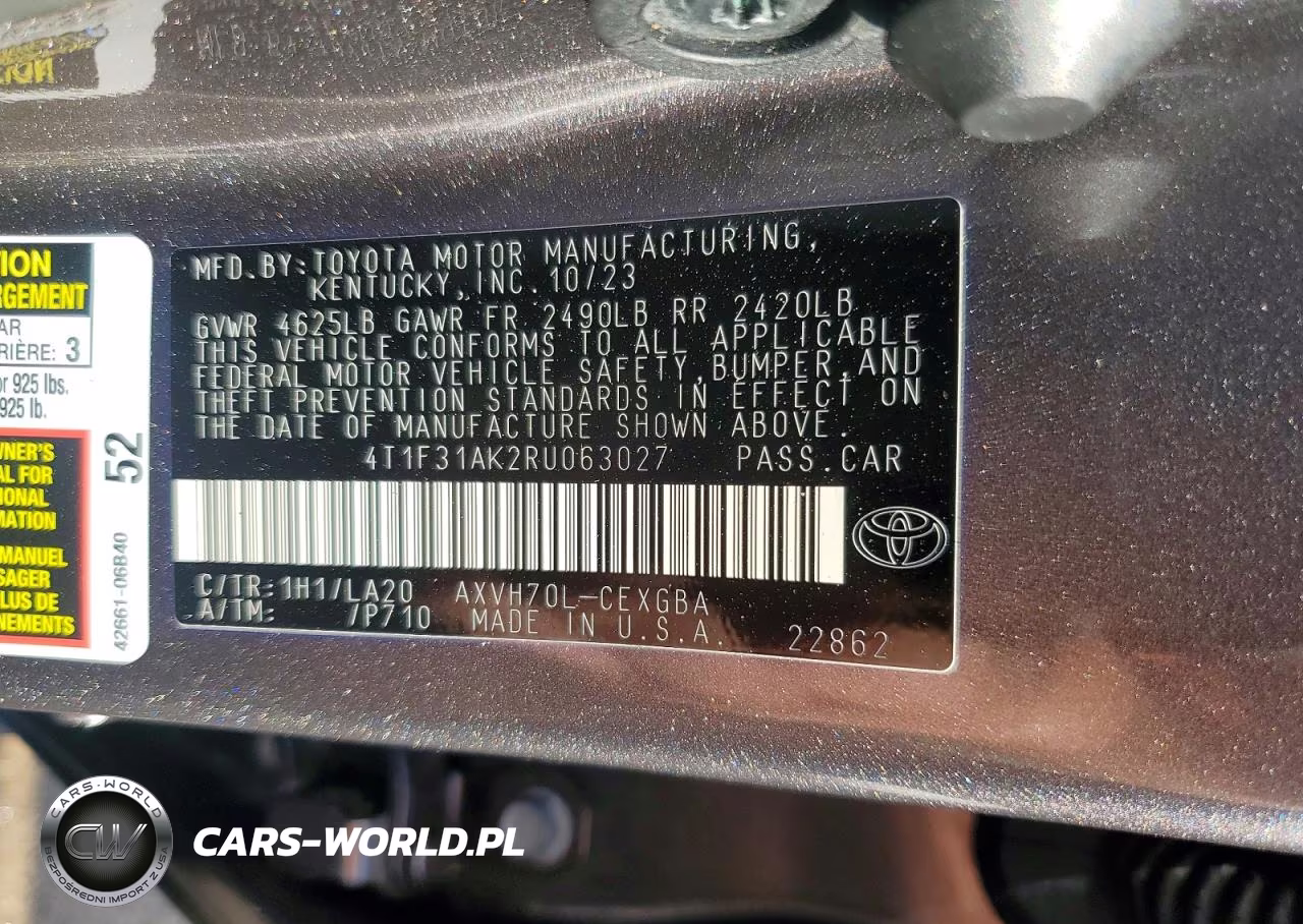 2024 Toyota Camry Xle VIN:4T1F31AK2RU063027 - 12